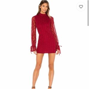 Lovers and friends red lace bodycon dress.